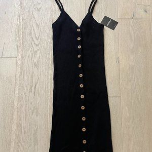 F21 Forever 21 Ribbed Button-Front Midi Dress